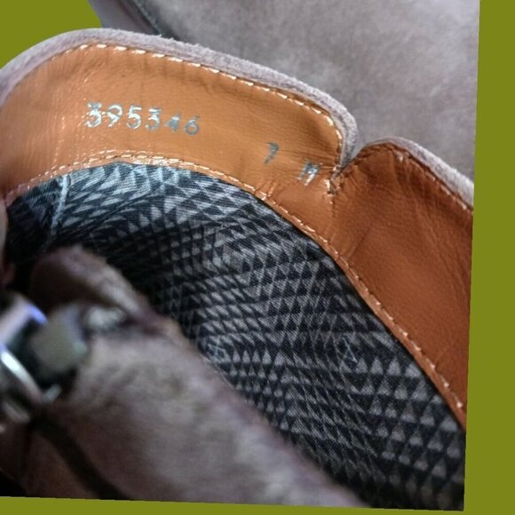 Faria Suede Taupe Ankle Boots With Side Zipper & Buckle 7M - Picture 15 of 16